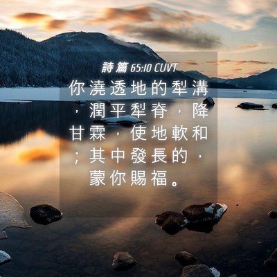 Picture 04 - 詩 篇 65:10 CUVT - 你 澆 透 地 的 犁 溝 ， 潤 平 犁 脊 - Bible Verse Picture