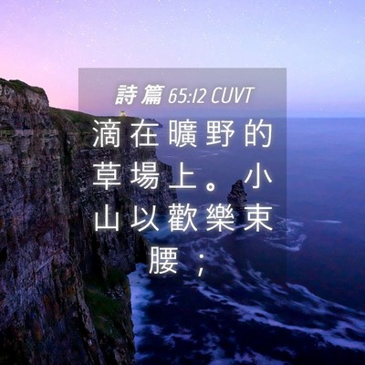 Picture 04 - 詩 篇 65:12 CUVT - 滴 在 曠 野 的 草 場 上 。 小 山 以 - Bible Verse Picture