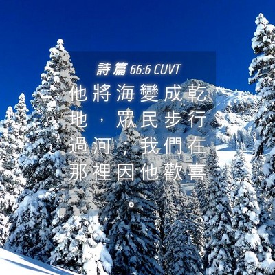 Picture 04 - 詩 篇 66:6 CUVT - 他 將 海 變 成 乾 地 ， 眾 民 步 行 - Bible Verse Picture