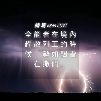 Picture 04 - 詩 篇 68:14 CUVT - 全 能 者 在 境 內 趕 散 列 王 的 時 - Bible Verse Picture