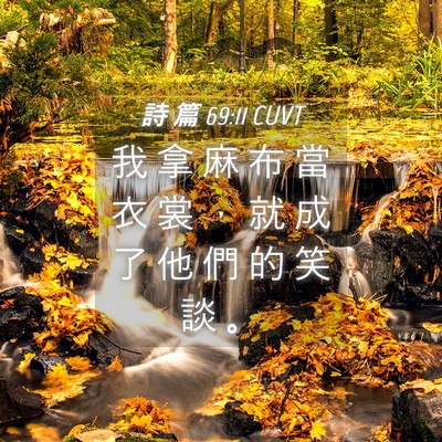 Picture 04 - 詩 篇 69:11 CUVT - 我 拿 麻 布 當 衣 裳 ， 就 成 了 他 - Bible Verse Picture
