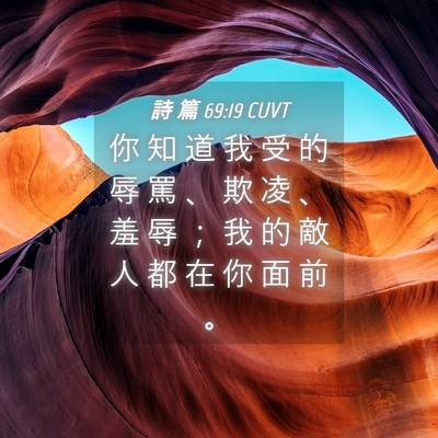 Picture 04 - 詩 篇 69:19 CUVT - 你 知 道 我 受 的 辱 罵 、 欺 凌 、 - Bible Verse Picture