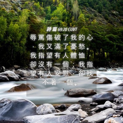 Picture 04 - 詩 篇 69:20 CUVT - 辱 罵 傷 破 了 我 的 心 ， 我 又 滿 - Bible Verse Picture