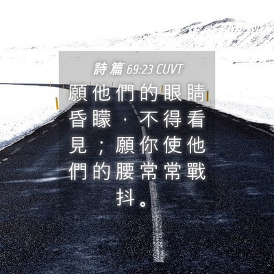 Picture 04 - 詩 篇 69:23 CUVT - 願 他 們 的 眼 睛 昏 矇 ， 不 得 看 - Bible Verse Picture