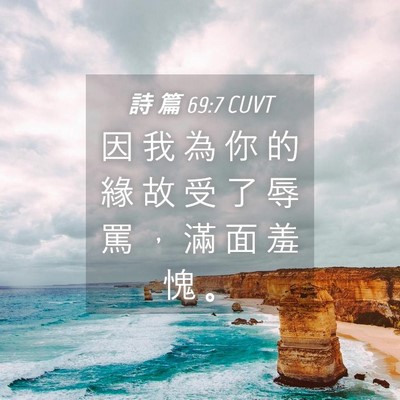 Picture 04 - 詩 篇 69:7 CUVT - 因 我 為 你 的 緣 故 受 了 辱 罵 ， - Bible Verse Picture