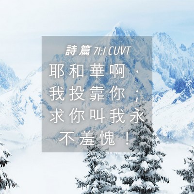 Picture 04 - 詩 篇 71:1 CUVT - 耶 和 華 啊 ， 我 投 靠 你 ； 求 你 - Bible Verse Picture