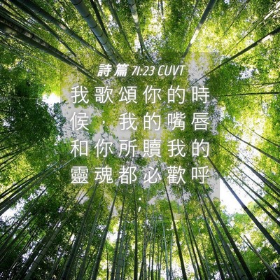 Picture 04 - 詩 篇 71:23 CUVT - 我 歌 頌 你 的 時 候 ， 我 的 嘴 唇 - Bible Verse Picture