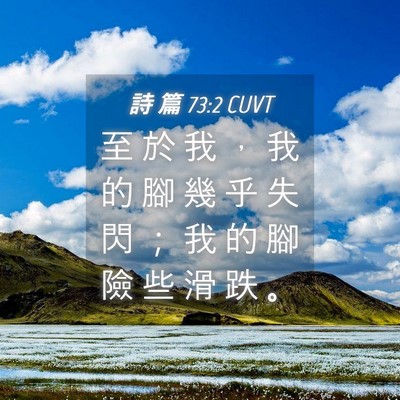 Picture 04 - 詩 篇 73:2 CUVT - 至 於 我 ， 我 的 腳 幾 乎 失 閃 ； - Bible Verse Picture
