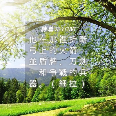 Picture 04 - 詩 篇 76:3 CUVT - 他 在 那 裡 折 斷 弓 上 的 火 箭 ， - Bible Verse Picture