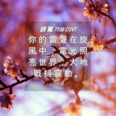 Picture 04 - 詩 篇 77:18 CUVT - 你 的 雷 聲 在 旋 風 中 ； 電 光 照 - Bible Verse Picture