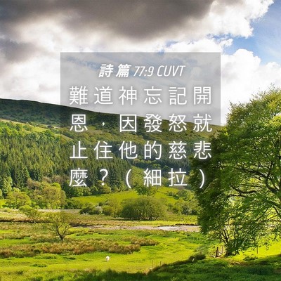 Picture 04 - 詩 篇 77:9 CUVT - 難 道 神 忘 記 開 恩 ， 因 發 怒 就 - Bible Verse Picture