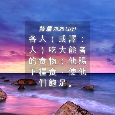 Picture 04 - 詩 篇 78:25 CUVT - 各 人 （ 或 譯 ： 人 ） 吃 大 能 者 - Bible Verse Picture