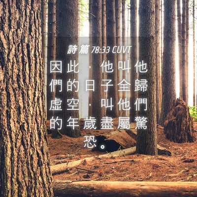 Picture 04 - 詩 篇 78:33 CUVT - 因 此 ， 他 叫 他 們 的 日 子 全 歸 - Bible Verse Picture