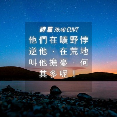 Picture 04 - 詩 篇 78:40 CUVT - 他 們 在 曠 野 悖 逆 他 ， 在 荒 地 - Bible Verse Picture