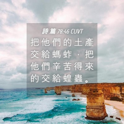 Picture 04 - 詩 篇 78:46 CUVT - 把 他 們 的 土 產 交 給 螞 蚱 ， 把 - Bible Verse Picture