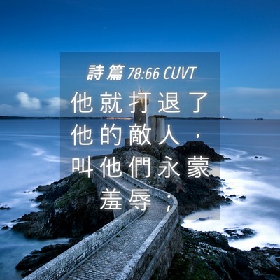 Picture 04 - 詩 篇 78:66 CUVT - 他 就 打 退 了 他 的 敵 人 ， 叫 他 - Bible Verse Picture