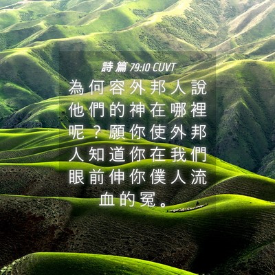 Picture 04 - 詩 篇 79:10 CUVT - 為 何 容 外 邦 人 說 他 們 的 神 在 - Bible Verse Picture