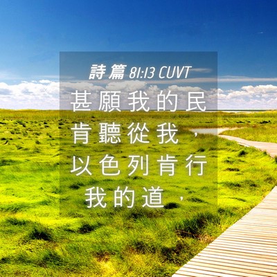 Picture 04 - 詩 篇 81:13 CUVT - 甚 願 我 的 民 肯 聽 從 我 ， 以 色 - Bible Verse Picture