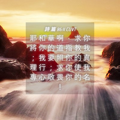 Picture 04 - 詩 篇 86:11 CUVT - 耶 和 華 啊 ， 求 你 將 你 的 道 指 - Bible Verse Picture