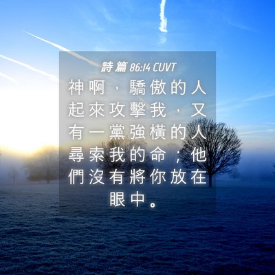Picture 04 - 詩 篇 86:14 CUVT - 神 啊 ， 驕 傲 的 人 起 來 攻 擊 我 - Bible Verse Picture