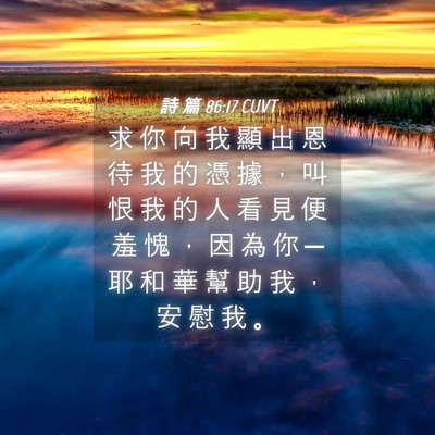 Picture 04 - 詩 篇 86:17 CUVT - 求 你 向 我 顯 出 恩 待 我 的 憑 據 - Bible Verse Picture