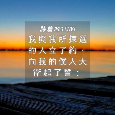 Picture 04 - 詩 篇 89:3 CUVT - 我 與 我 所 揀 選 的 人 立 了 約 ， - Bible Verse Picture