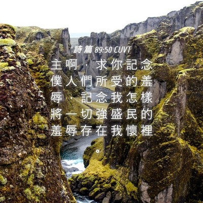 Picture 04 - 詩 篇 89:50 CUVT - 主 啊 ， 求 你 記 念 僕 人 們 所 受 - Bible Verse Picture