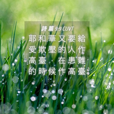 Picture 04 - 詩 篇 9:9 CUVT - 耶 和 華 又 要 給 受 欺 壓 的 人 作 - Bible Verse Picture