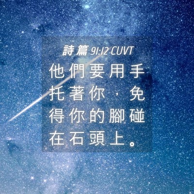 Picture 04 - 詩 篇 91:12 CUVT - 他 們 要 用 手 托 著 你 ， 免 得 你 - Bible Verse Picture