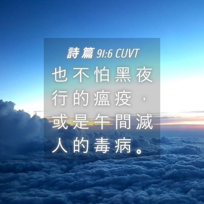 Picture 04 - 詩 篇 91:6 CUVT - 也 不 怕 黑 夜 行 的 瘟 疫 ， 或 是 - Bible Verse Picture