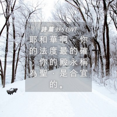 Picture 04 - 詩 篇 93:5 CUVT - 耶 和 華 啊 ， 你 的 法 度 最 的 確 - Bible Verse Picture