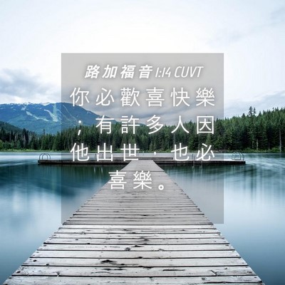 Picture 04 - 路 加 福 音 1:14 CUVT - 你 必 歡 喜 快 樂 ； 有 許 多 人 因 - Bible Verse Picture