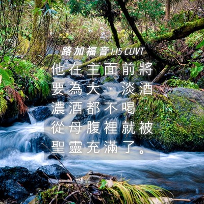 Picture 04 - 路 加 福 音 1:15 CUVT - 他 在 主 面 前 將 要 為 大 ， 淡 酒 - Bible Verse Picture