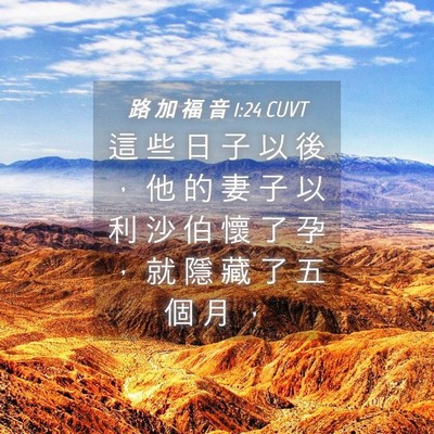 Picture 04 - 路 加 福 音 1:24 CUVT - 這 些 日 子 以 後 ， 他 的 妻 子 以 - Bible Verse Picture