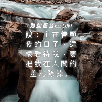 Picture 04 - 路 加 福 音 1:25 CUVT - 說 ： 主 在 眷 顧 我 的 日 子 ， 這 - Bible Verse Picture