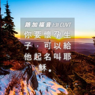 Picture 04 - 路 加 福 音 1:31 CUVT - 你 要 懷 孕 生 子 ， 可 以 給 他 起 - Bible Verse Picture