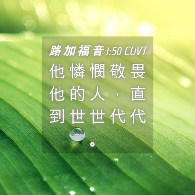 Picture 04 - 路 加 福 音 1:50 CUVT - 他 憐 憫 敬 畏 他 的 人 ， 直 到 世 - Bible Verse Picture