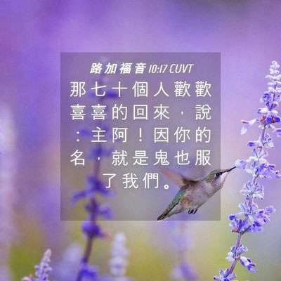 Picture 04 - 路 加 福 音 10:17 CUVT - 那 七 十 個 人 歡 歡 喜 喜 的 回 來 - Bible Verse Picture
