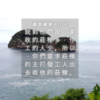 Picture 04 - 路 加 福 音 10:2 CUVT - 就 對 他 們 說 ： 要 收 的 莊 稼 多 - Bible Verse Picture
