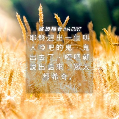Picture 04 - 路 加 福 音 11:14 CUVT - 耶 穌 趕 出 一 個 叫 人 啞 吧 的 鬼 - Bible Verse Picture