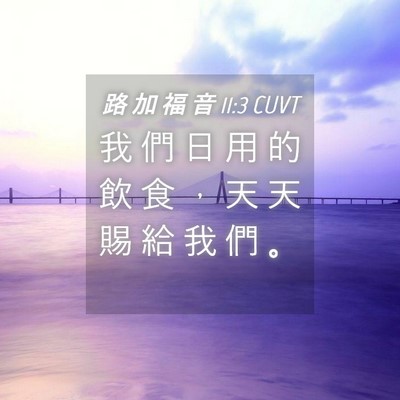Picture 04 - 路 加 福 音 11:3 CUVT - 我 們 日 用 的 飲 食 ， 天 天 賜 給 - Bible Verse Picture