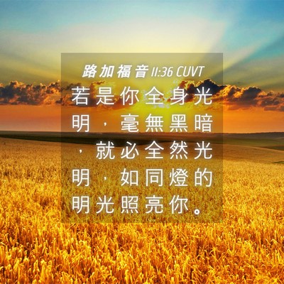 Picture 04 - 路 加 福 音 11:36 CUVT - 若 是 你 全 身 光 明 ， 毫 無 黑 暗 - Bible Verse Picture