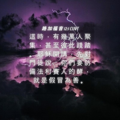 Picture 04 - 路 加 福 音 12:1 CUVT - 這 時 ， 有 幾 萬 人 聚 集 ， 甚 至 - Bible Verse Picture