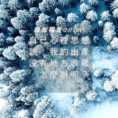 Picture 04 - 路 加 福 音 12:17 CUVT - 自 己 心 裡 思 想 說 ： 我 的 出 產 - Bible Verse Picture