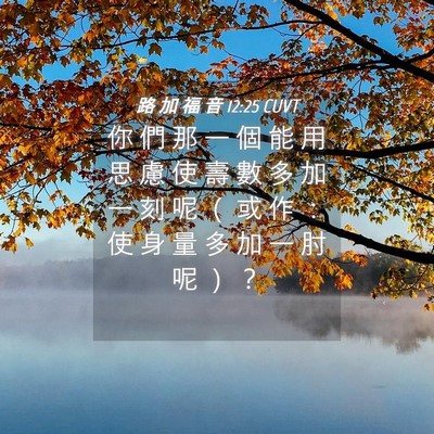 Picture 04 - 路 加 福 音 12:25 CUVT - 你 們 那 一 個 能 用 思 慮 使 壽 數 - Bible Verse Picture