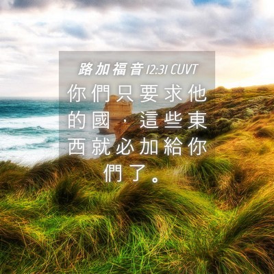 Picture 04 - 路 加 福 音 12:31 CUVT - 你 們 只 要 求 他 的 國 ， 這 些 東 - Bible Verse Picture