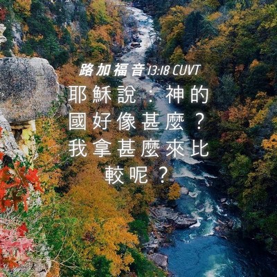 Picture 04 - 路 加 福 音 13:18 CUVT - 耶 穌 說 ： 神 的 國 好 像 甚 麼 ？ - Bible Verse Picture