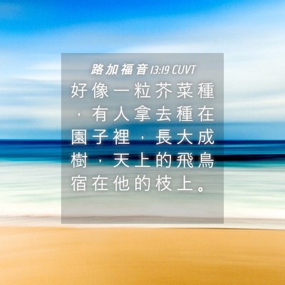 Picture 04 - 路 加 福 音 13:19 CUVT - 好 像 一 粒 芥 菜 種 ， 有 人 拿 去 - Bible Verse Picture