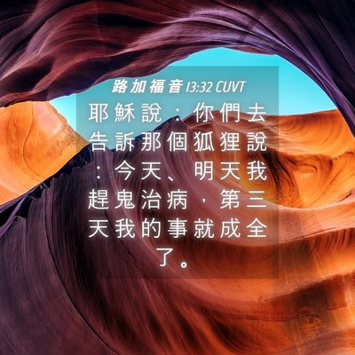 Picture 04 - 路 加 福 音 13:32 CUVT - 耶 穌 說 ： 你 們 去 告 訴 那 個 狐 - Bible Verse Picture