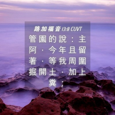 Picture 04 - 路 加 福 音 13:8 CUVT - 管 園 的 說 ： 主 阿 ， 今 年 且 留 - Bible Verse Picture